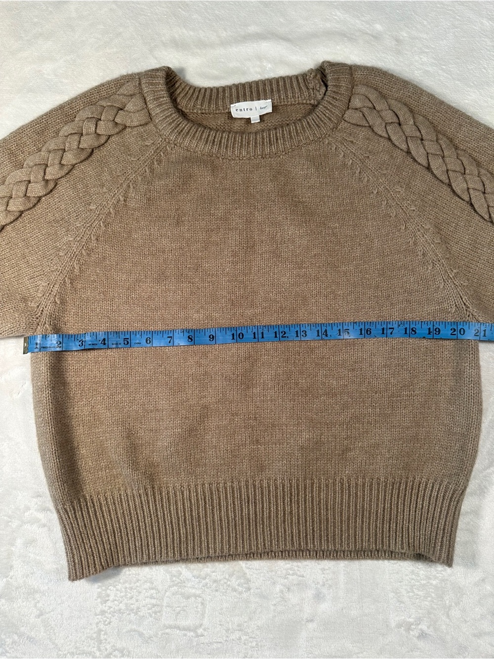 Wilfred Braided-Shoulder Crewneck Sweater in Taupe - Picture 5 of 6
